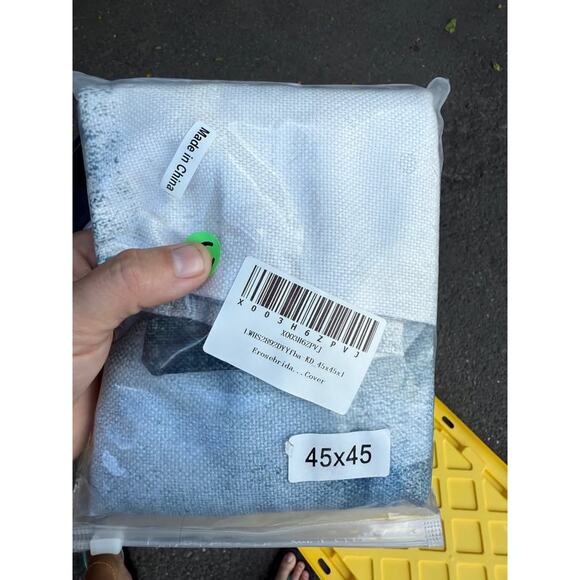 45cmx45cm 18"x18" Decorative Pillow Cover Case w Zipper Closure Blue Grey White - Picture 3 of 4